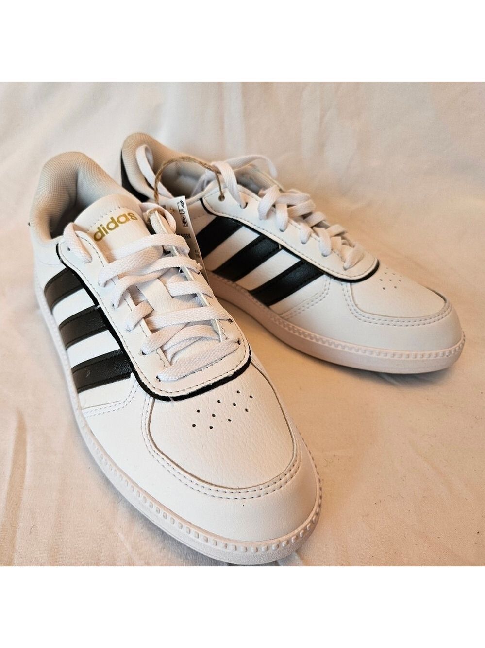 Adidas Women's Breaknet Sleek White, Black and Gold Sneakers, NWT, Size 6